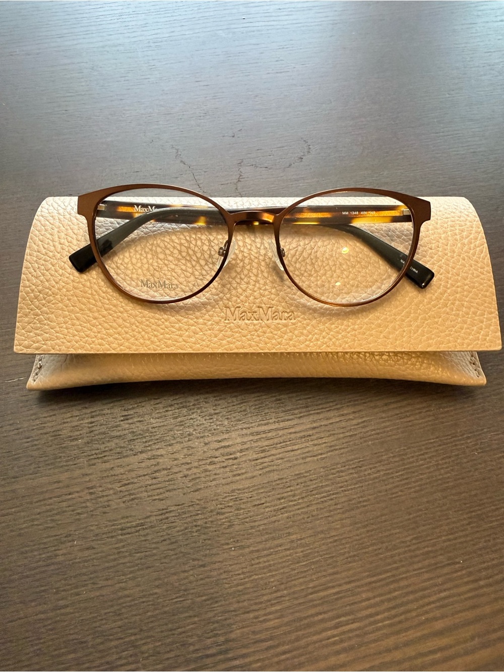 MaxMara Brown Tortoiseshell Round Women's Glasses